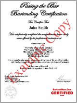 bartending certificate certification
